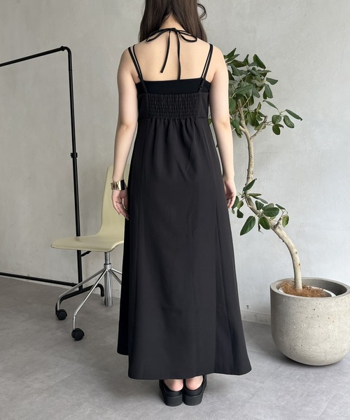 prose verse（プロズヴェール）の「2wayストラップフレアキャミワンピース（ワンピース・レディース・ブラック・MEDIUM）」の6枚目の写真