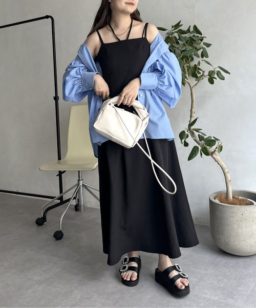 prose verse（プロズヴェール）の「2wayストラップフレアキャミワンピース（ワンピース・レディース・ブラック・MEDIUM）」の10枚目の写真