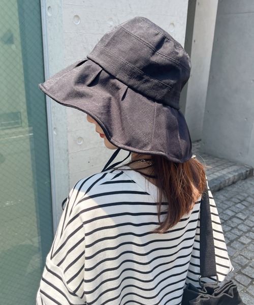 CLEA(クレア)の「UV対策/ストラップ付き ワイヤー入りつば広ハット(ハット・レディース・ナチュラル/アイボリー/ブラック/ベージュ・FREE)」の21枚目の写真
