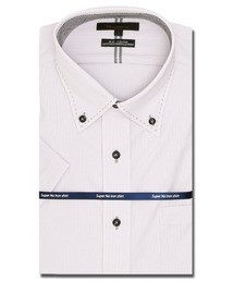 m.f.editorial | エムエフエディトリアルメンズ/m.f.editorial:MEN ノーアイロンストレッチ ボタンダウン ビジネスドレス半袖ニットシャツ(ビジネスシャツ)