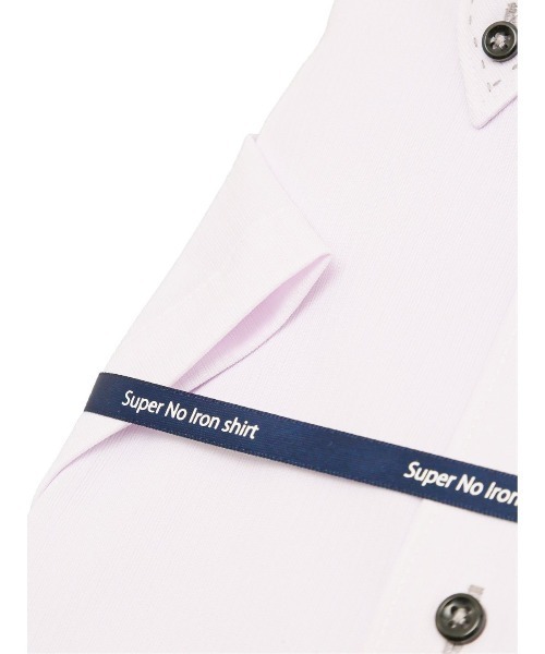 m.f.editorial（エムエフエディトリアル）の「m.f.エディトリアル メンズ ノーアイロンストレッチ ボタンダウン ビジネスドレス半袖ニットシャツ（ビジネスシャツ・メンズ・ピンク・S/3L/MEDIUM/LARGE/X-LARGE）」の2枚目の写真