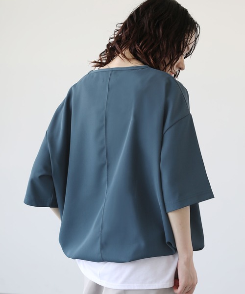 ETELIO（エテリオ）の「ドライカルゼ裾ドローコードプルオーバー（Tシャツ/カットソー・メンズ・ブルー/ブラック/アイボリー/ダークグリーン/チャコール・L/M/S）」の16枚目の写真