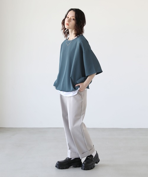 ETELIO（エテリオ）の「ドライカルゼ裾ドローコードプルオーバー（Tシャツ/カットソー・メンズ・ブルー/ブラック/アイボリー/ダークグリーン/チャコール・L/M/S）」の12枚目の写真