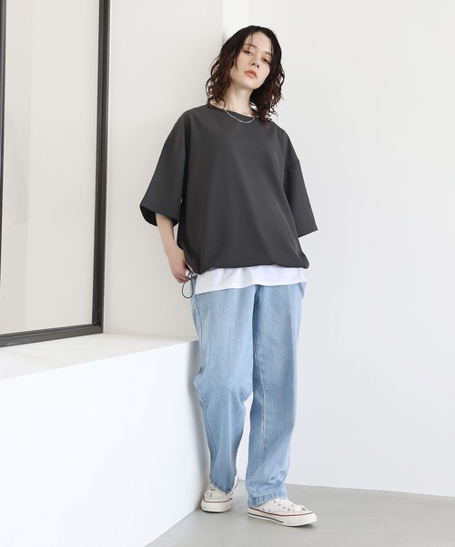 ETELIO（エテリオ）の「ドライカルゼ裾ドローコードプルオーバー（Tシャツ/カットソー・メンズ・ブルー/ブラック/アイボリー/ダークグリーン/チャコール・L/M/S）」の22枚目の写真