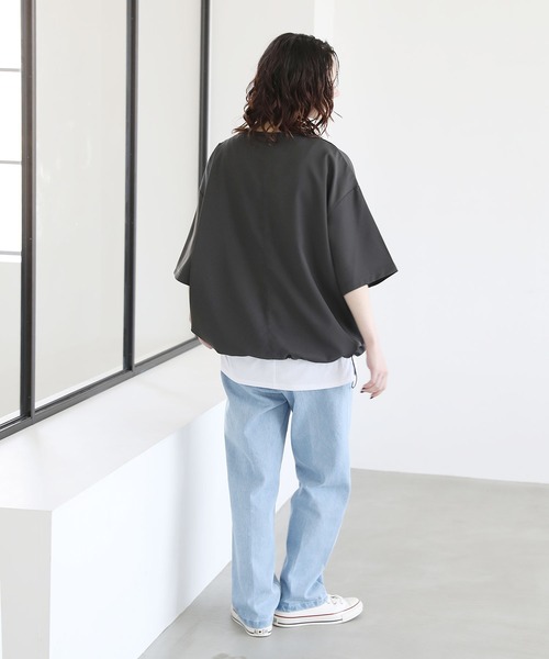 ETELIO（エテリオ）の「ドライカルゼ裾ドローコードプルオーバー（Tシャツ/カットソー・メンズ・ブルー/ブラック/アイボリー/ダークグリーン/チャコール・L/M/S）」の20枚目の写真