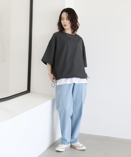 ETELIO（エテリオ）の「ドライカルゼ裾ドローコードプルオーバー（Tシャツ/カットソー・メンズ・ブルー/ブラック/アイボリー/ダークグリーン/チャコール・L/M/S）」の19枚目の写真