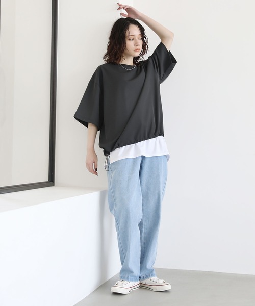 ETELIO（エテリオ）の「ドライカルゼ裾ドローコードプルオーバー（Tシャツ/カットソー・メンズ・ブルー/ブラック/アイボリー/ダークグリーン/チャコール・L/M/S）」の18枚目の写真