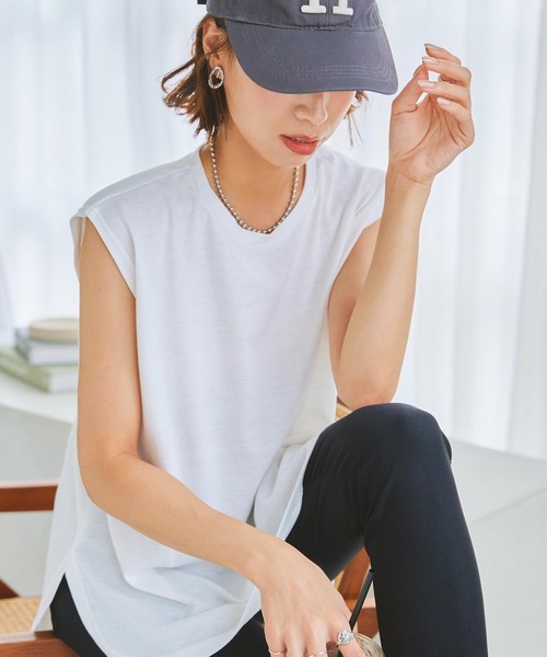 [ASELEAR]汗染み防止フレンチスリーブTシャツ