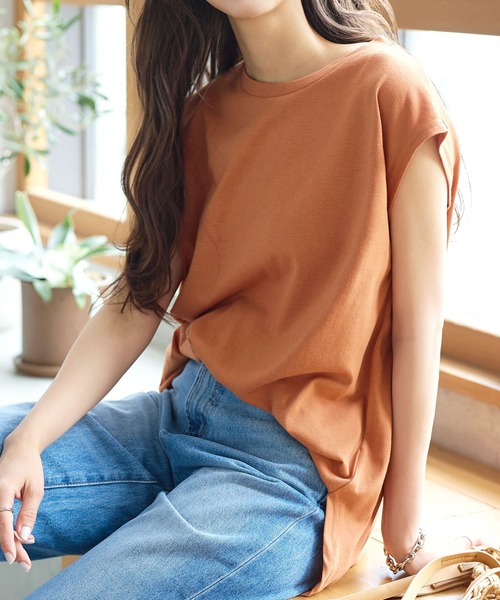 [ASELEAR]汗染み防止フレンチスリーブTシャツ