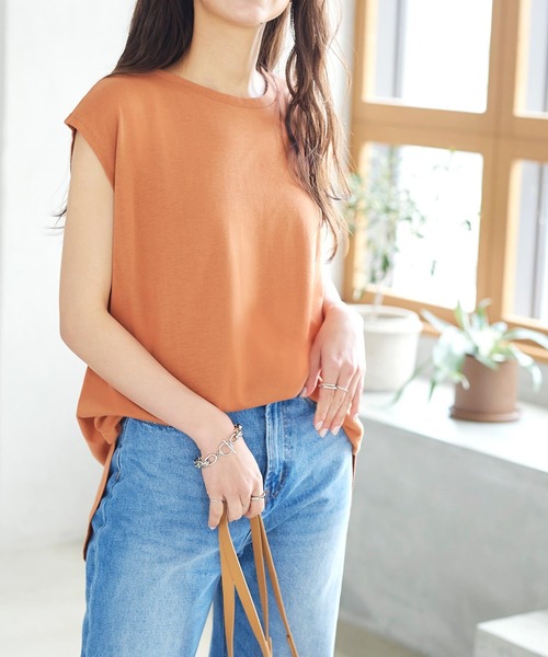 [ASELEAR]汗染み防止フレンチスリーブTシャツ