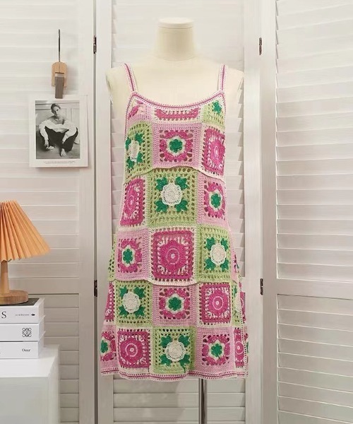LAC-VERT（ラック・ヴェール）の「クロシェ編みニットワンピース（ワンピース・レディース・その他3/その他1/その他2/ブラウン/ピンク/ブルー・FREE）」の12枚目の写真