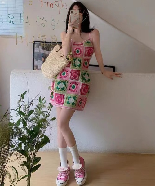 LAC-VERT（ラック・ヴェール）の「クロシェ編みニットワンピース（ワンピース・レディース・その他3/その他1/その他2/ブラウン/ピンク/ブルー・FREE）」の21枚目の写真