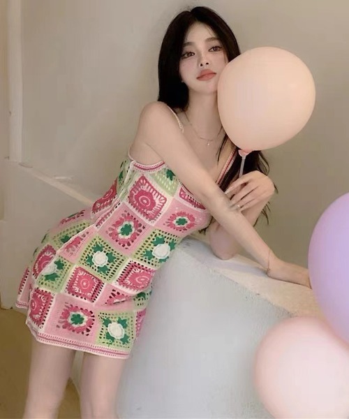 LAC-VERT（ラック・ヴェール）の「クロシェ編みニットワンピース（ワンピース・レディース・その他3/その他1/その他2/ブラウン/ピンク/ブルー・FREE）」の22枚目の写真