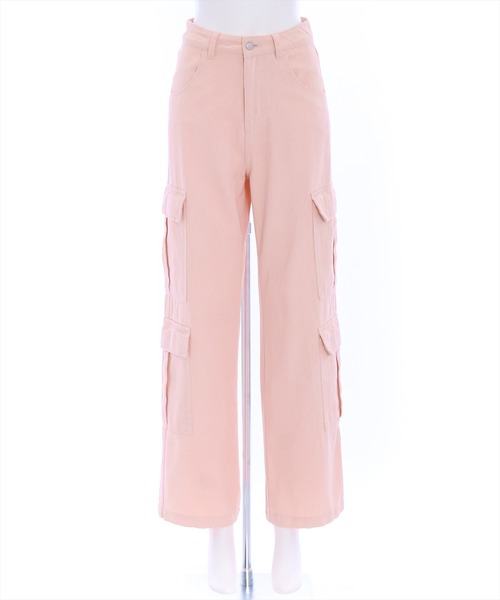 clear（クリア）の「×カーゴワイドパンツ（カーゴパンツ・レディース・ライトベージュ/ブラック/ピンク・M/S）」の4枚目の写真