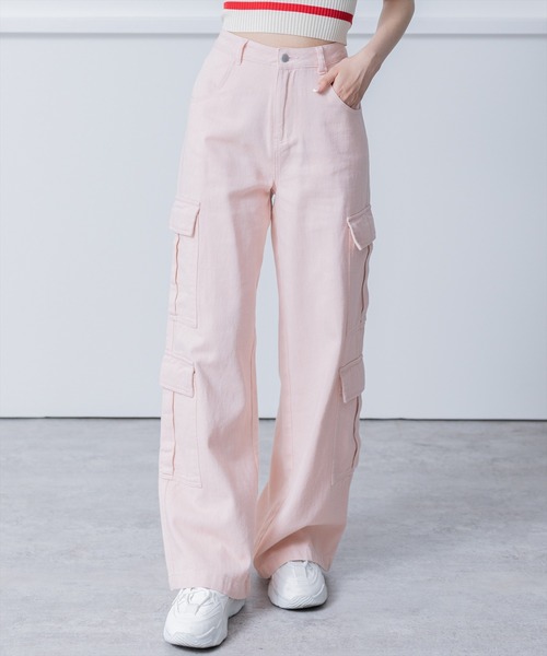 clear（クリア）の「×カーゴワイドパンツ（カーゴパンツ・レディース・ライトベージュ/ブラック/ピンク・M/S）」の14枚目の写真