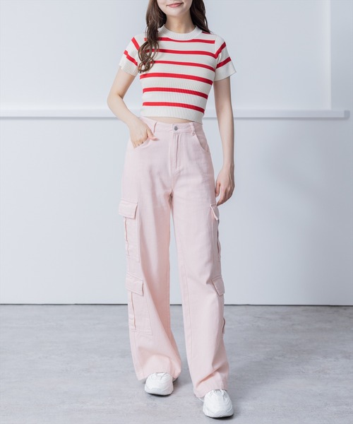 clear（クリア）の「×カーゴワイドパンツ（カーゴパンツ・レディース・ライトベージュ/ブラック/ピンク・M/S）」の17枚目の写真