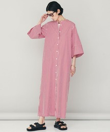 Curensology × THOMAS MASON シャツワンピース ブルー THOMAS MASON CO ブロードワンピース | ADORE（アドーア