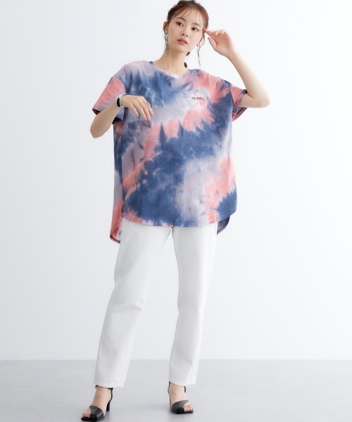 miclat（ミクラ）の「大きいサイズ　タイダイ柄バックロゴチュニック　miclat（Tシャツ/カットソー・レディース・ピンク系/ラベンダー・L/LL/3L/4L/5L）」の15枚目の写真