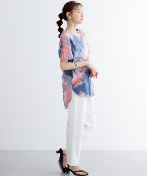miclat（ミクラ）の「大きいサイズ　タイダイ柄バックロゴチュニック　miclat（Tシャツ/カットソー・レディース・ピンク系/ラベンダー・L/LL/3L/4L/5L）」の20枚目の写真