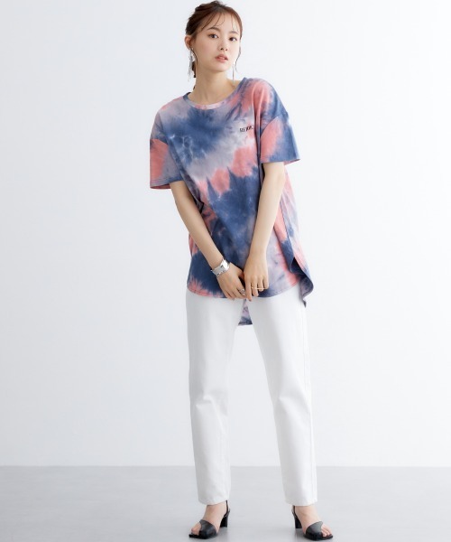 miclat（ミクラ）の「大きいサイズ　タイダイ柄バックロゴチュニック　miclat（Tシャツ/カットソー・レディース・ピンク系/ラベンダー・L/LL/3L/4L/5L）」の12枚目の写真