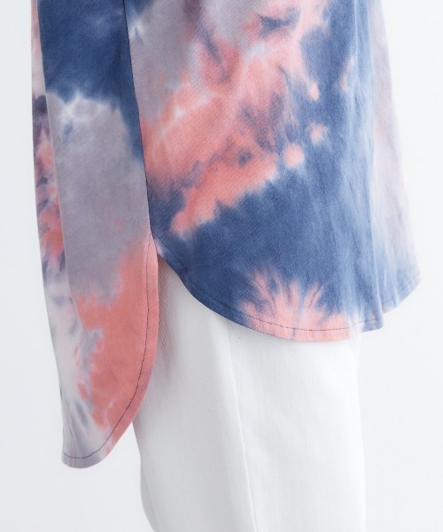 miclat（ミクラ）の「大きいサイズ　タイダイ柄バックロゴチュニック　miclat（Tシャツ/カットソー・レディース・ピンク系/ラベンダー・L/LL/3L/4L/5L）」の10枚目の写真
