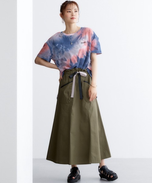 miclat（ミクラ）の「大きいサイズ　タイダイ柄バックロゴチュニック　miclat（Tシャツ/カットソー・レディース・ピンク系/ラベンダー・L/LL/3L/4L/5L）」の11枚目の写真