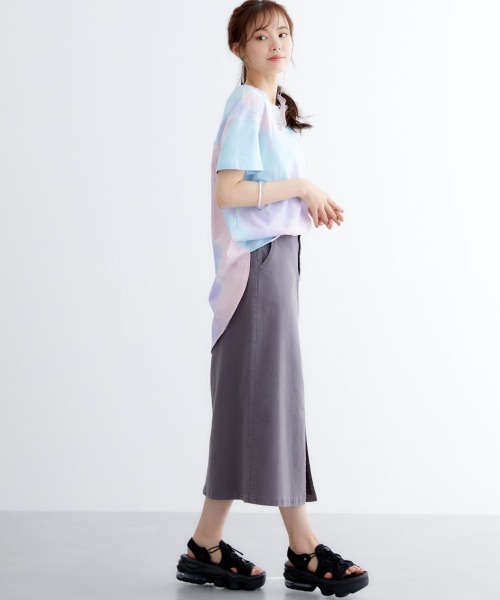 miclat（ミクラ）の「大きいサイズ　タイダイ柄バックロゴチュニック　miclat（Tシャツ/カットソー・レディース・ピンク系/ラベンダー・L/LL/3L/4L/5L）」の16枚目の写真