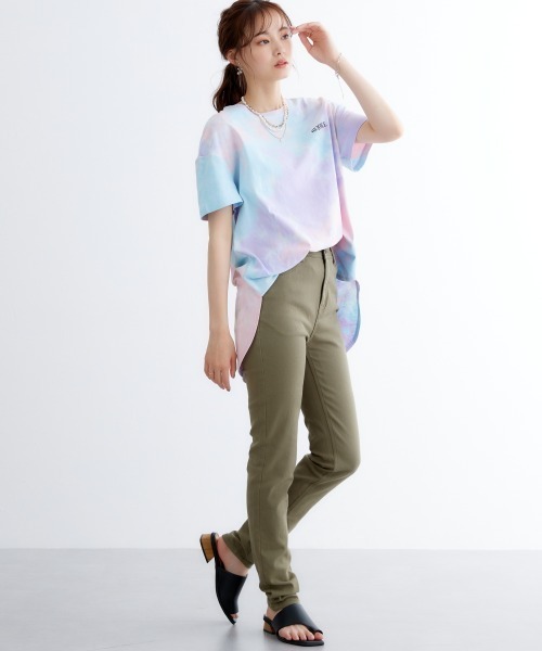 miclat（ミクラ）の「大きいサイズ　タイダイ柄バックロゴチュニック　miclat（Tシャツ/カットソー・レディース・ピンク系/ラベンダー・L/LL/3L/4L/5L）」の21枚目の写真