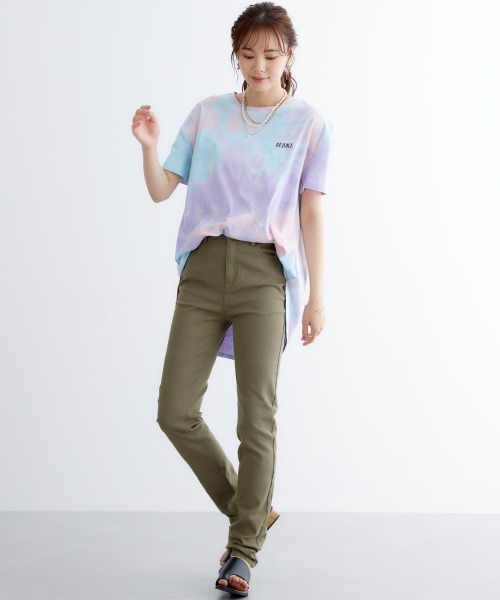 miclat（ミクラ）の「大きいサイズ　タイダイ柄バックロゴチュニック　miclat（Tシャツ/カットソー・レディース・ピンク系/ラベンダー・L/LL/3L/4L/5L）」の13枚目の写真