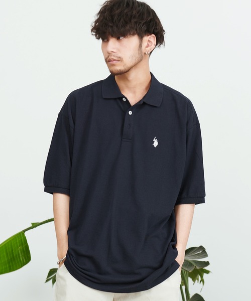 U.S. POLO ASSN.(ユーエスポロアッスン)の「『U.S. POLO ASSN/ユーエスポロアッスン』ワンポイントロゴビッグ半袖ポロシャツ(シャツ/ブラウス・メンズ・ホワイト/ネイビー/ダークグリーン/ブラック・L/M)」の4枚目の写真