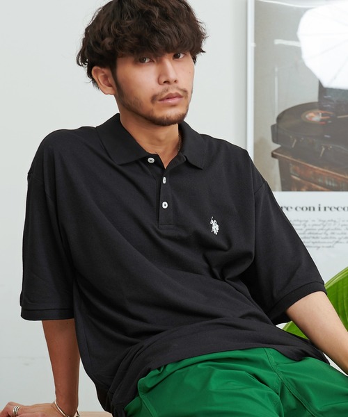 U.S. POLO ASSN.(ユーエスポロアッスン)の「『U.S. POLO ASSN/ユーエスポロアッスン』ワンポイントロゴビッグ半袖ポロシャツ(シャツ/ブラウス・メンズ・ホワイト/ネイビー/ダークグリーン/ブラック・L/M)」の2枚目の写真