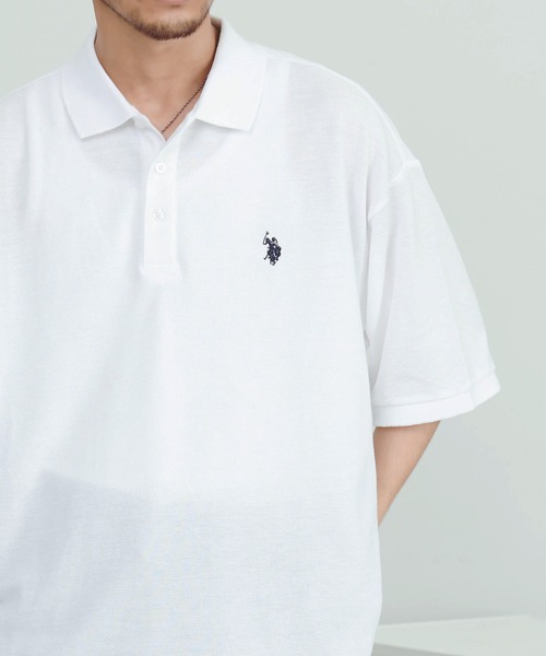 U.S. POLO ASSN.(ユーエスポロアッスン)の「『U.S. POLO ASSN/ユーエスポロアッスン』ワンポイントロゴビッグ半袖ポロシャツ(シャツ/ブラウス・メンズ・ホワイト/ネイビー/ダークグリーン/ブラック・L/M)」の5枚目の写真