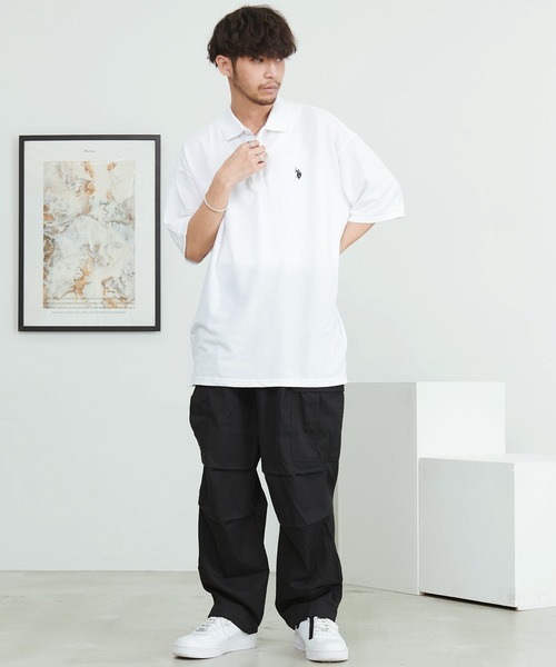 U.S. POLO ASSN.(ユーエスポロアッスン)の「『U.S. POLO ASSN/ユーエスポロアッスン』ワンポイントロゴビッグ半袖ポロシャツ(シャツ/ブラウス・メンズ・ホワイト/ネイビー/ダークグリーン/ブラック・L/M)」の6枚目の写真