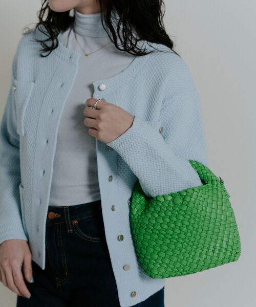 Kari & lili(カウリアンドリィリィ)の「mesh hand bag(ショルダーバッグ・レディース・グリーン/パープル・ONE SIZE)」の4枚目の写真