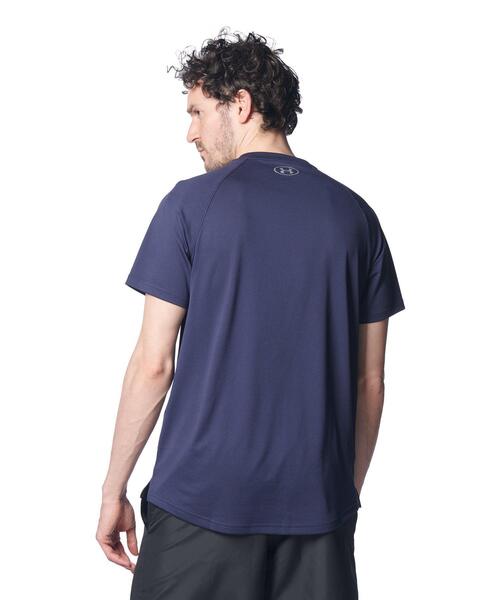 UNDER ARMOUR(アンダーアーマー)の「UAテック ショートスリーブTシャツ 〈ビッグロゴ〉(ベースボール/メンズ)(タンクトップ・メンズ・ネイビー・L/XL/M/S)」の5枚目の写真