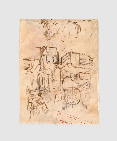 PORTER CLASSIC(ポータークラシック)の「SKETCH STOLE(ストール/ショール・メンズ・カーキ・FREE)」の1枚目の写真