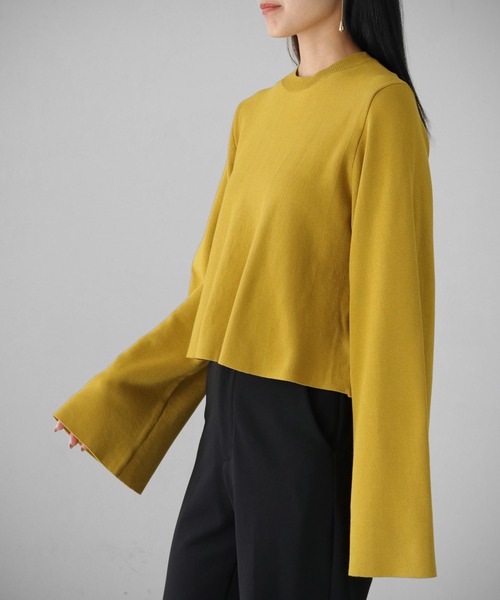 cheriella(シェリエラ)の「【cheriella】WEB限定バックレースアップショートニット(ニット/セーター・レディース・マスタード/グレイッシュベージュ/アイボリー/ブラック・M)」の9枚目の写真
