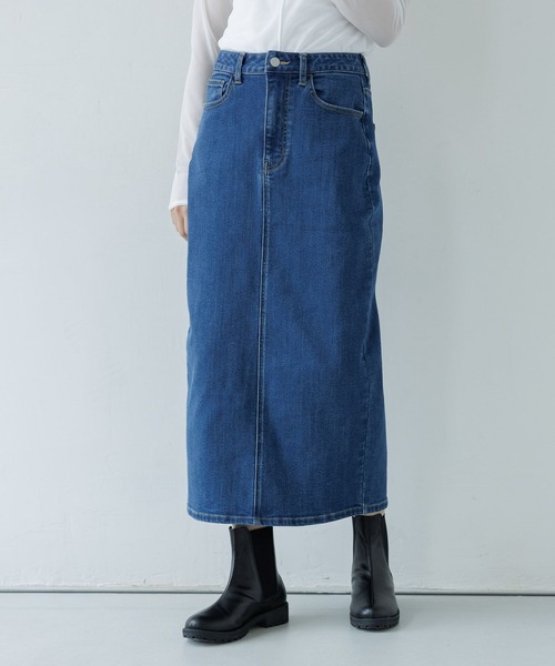 LAKOLE（ラコレ）の「デニムペンシルスカート / 975969（デニムスカート・レディース・ネイビー/ブルー・SMALL/MEDIUM）」の2枚目の写真