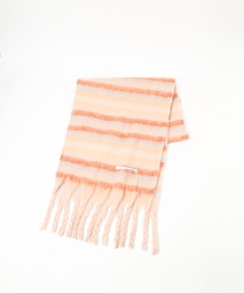 mysty woman（ミスティウーマン）の「マルチボーダーストール 977916（マフラー・レディース・ベージュ系その他/モカ・FREE）」の6枚目の写真