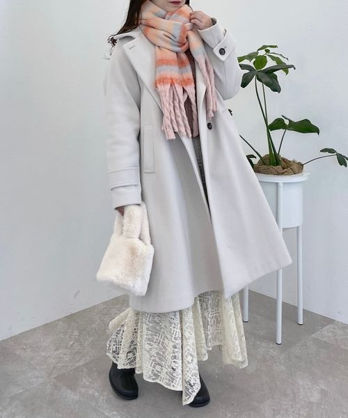 mysty woman（ミスティウーマン）の「マルチボーダーストール 977916（マフラー・レディース・ベージュ系その他/モカ・FREE）」の11枚目の写真