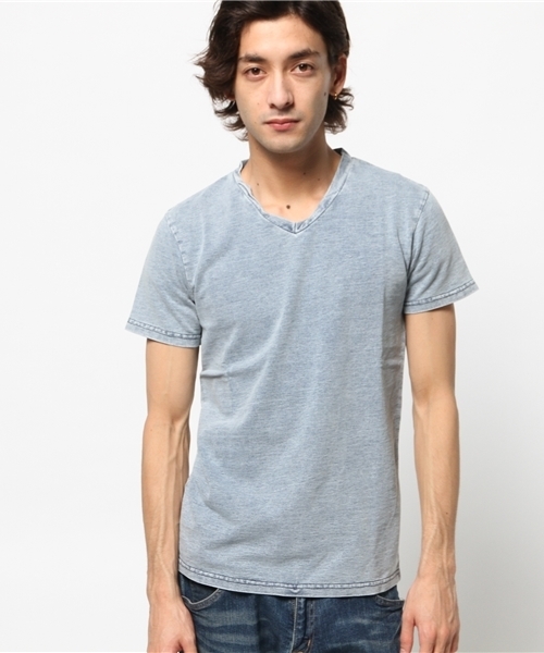 VENCEEXCHANGE(ヴァンスエクスチェンジ)の「ツイストデニム Tシャツ (Tシャツ/カットソー・メンズ・ブルー・MEDIUM/LARGE/SMALL)」の2枚目の写真