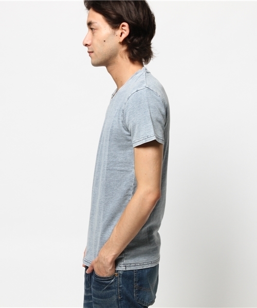 VENCEEXCHANGE(ヴァンスエクスチェンジ)の「ツイストデニム Tシャツ (Tシャツ/カットソー・メンズ・ブルー・MEDIUM/LARGE/SMALL)」の3枚目の写真