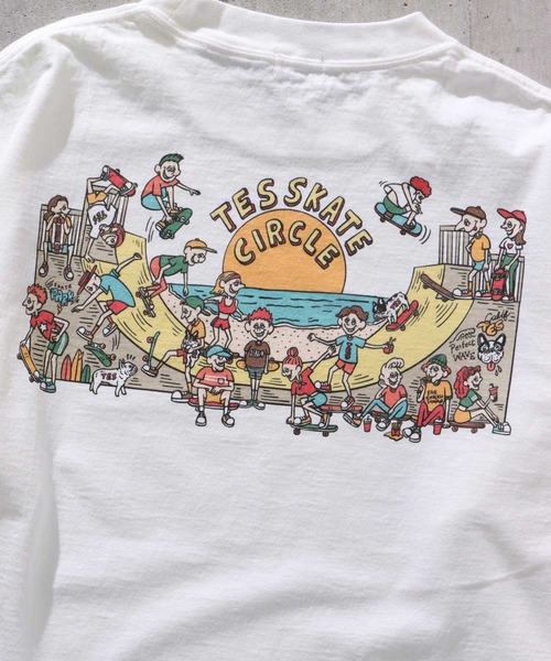 The Endless Summer(エンドレスサマー)の「TES ALLSTAR SKATE PARK LONG SLEEVE T-SHIRT / ロンT(Tシャツ/カットソー・メンズ・ホワイト/サンドベージュ・MEDIUM/LARGE/X-LARGE)」の6枚目の写真