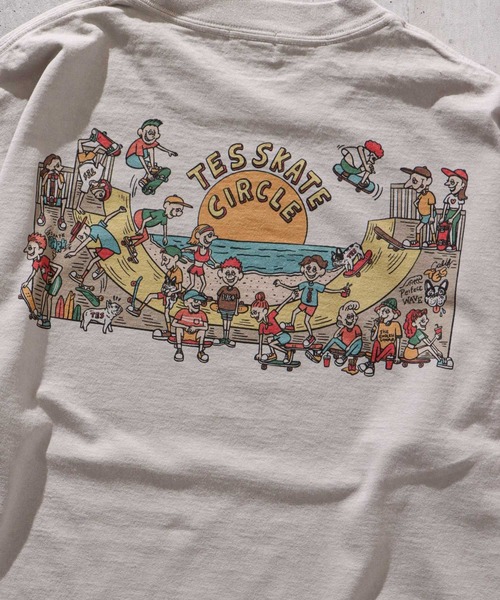 The Endless Summer(エンドレスサマー)の「TES ALLSTAR SKATE PARK LONG SLEEVE T-SHIRT / ロンT(Tシャツ/カットソー・メンズ・ホワイト/サンドベージュ・MEDIUM/LARGE/X-LARGE)」の10枚目の写真