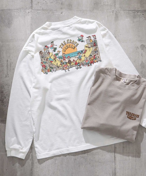 The Endless Summer(エンドレスサマー)の「TES ALLSTAR SKATE PARK LONG SLEEVE T-SHIRT / ロンT(Tシャツ/カットソー・メンズ・ホワイト/サンドベージュ・MEDIUM/LARGE/X-LARGE)」の11枚目の写真