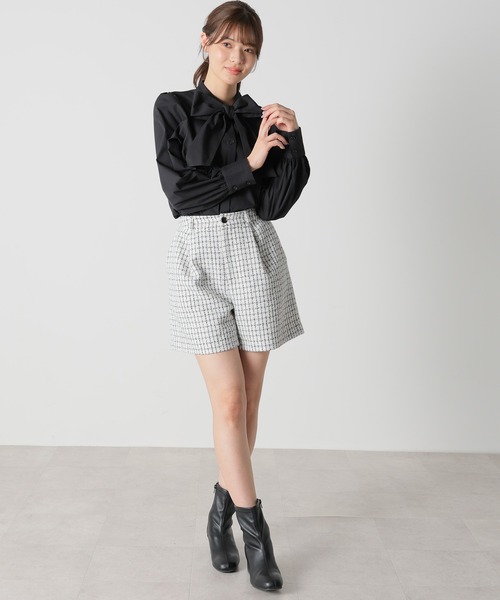 Honeys(ハニーズ)の「ボウタイブラウス(シャツ/ブラウス・レディース・ブラック/ホワイト/ブルー系その他/ホワイト系その他・S/LL/M/3L/L)」の8枚目の写真