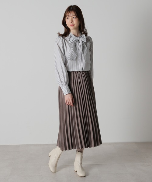 Honeys(ハニーズ)の「ボウタイブラウス(シャツ/ブラウス・レディース・ブラック/ホワイト/ブルー系その他/ホワイト系その他・S/LL/M/3L/L)」の10枚目の写真