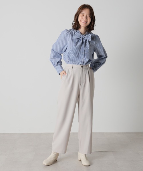 Honeys(ハニーズ)の「ボウタイブラウス(シャツ/ブラウス・レディース・ブラック/ホワイト/ブルー系その他/ホワイト系その他・S/LL/M/3L/L)」の12枚目の写真