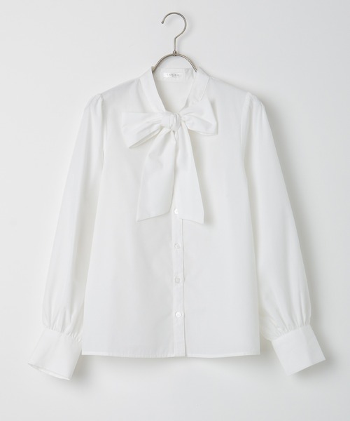 Honeys(ハニーズ)の「ボウタイブラウス(シャツ/ブラウス・レディース・ブラック/ホワイト/ブルー系その他/ホワイト系その他・S/LL/M/3L/L)」の14枚目の写真