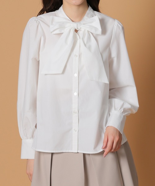 Honeys(ハニーズ)の「ボウタイブラウス(シャツ/ブラウス・レディース・ブラック/ホワイト/ブルー系その他/ホワイト系その他・S/LL/M/3L/L)」の22枚目の写真